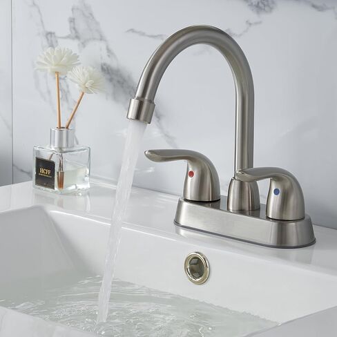 شاكو 4 بوصة صنبور الحمام المركزي، نحى صنبور الحمام الغرور النيكل مع الجمعية استنزاف وخرطوم العرض، خلاط 2 مقبض الحنفية سطح الخيالة مرحاض RV العربة الحمام بالوعة صنبور in Kuwait