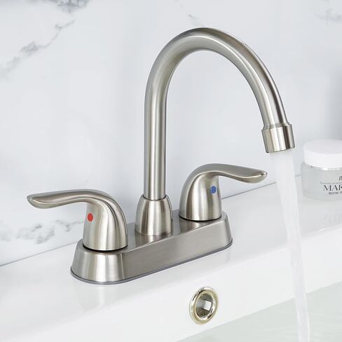 شاكو 4 بوصة صنبور الحمام المركزي، نحى صنبور الحمام الغرور النيكل مع الجمعية استنزاف وخرطوم العرض، خلاط 2 مقبض الحنفية سطح الخيالة مرحاض RV العربة الحمام بالوعة صنبور in Kuwait