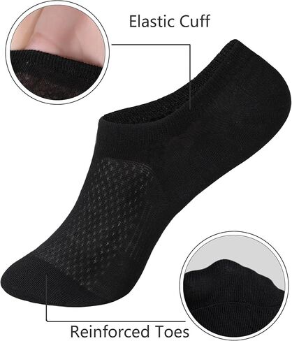 جوارب YZKKE No Show للسيدات من القطن غير قابلة للانزلاق للكاحل - جوارب مبطنة مسطحة غير مرئية للارتداء غير الرسمي والرسمي - ناعمة وقابلة للتمدد 8 أزواج in Kuwait