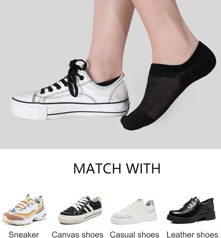 جوارب YZKKE No Show للسيدات من القطن غير قابلة للانزلاق للكاحل - جوارب مبطنة مسطحة غير مرئية للارتداء غير الرسمي والرسمي - ناعمة وقابلة للتمدد 8 أزواج in Kuwait