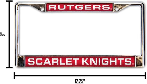 Rico Industries NCAA Rico Industries Rutgers Scarlet Knights Standard Chrome Laser License Frame 12" x 6" Laser Cut Chrome Frame - Car/Truck/SUV Automobile Accessory in Saudi Arabia