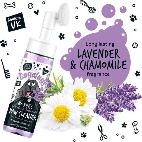 Dog Paw Cleaner No Rinse Foam Cat & Dog shampoo with Silicone Brush Head, waterless grooming products. Travel friendly paw cleaner for dogs defeat muddy paws on The go (Baby Fresh) in Saudi Arabia