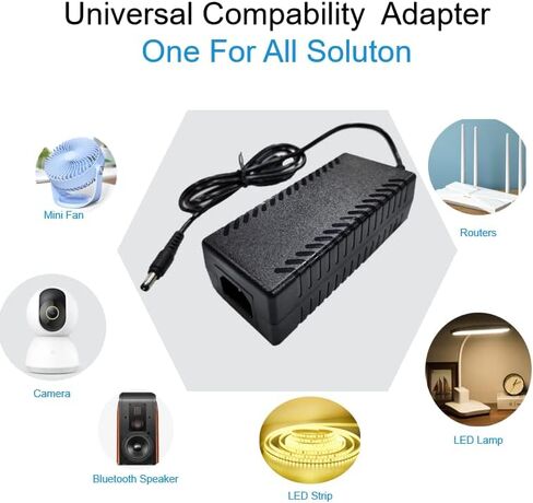 24V 5A 120W Power Supply 100V-240V AC to DC Adapter 24V 5amp Converter Transformer 5.5x2.5mm Plug for LED Strip Light CCTV Camera LCD Monitor Security System in Kuwait