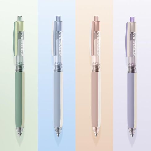 أقلام حبر هلامية قابلة للسحب من WRITECH: حبر أسود 8 قيراط 0.5 مم قلم نقر ذو طرف رفيع للغاية لكتابة يومية سلسة ورسم ملاحظة تدوين الرسم بدون نزيف أو تلطيخ أو تلطخ بألوان مزدوجة بمقبض ثنائي in Kuwait