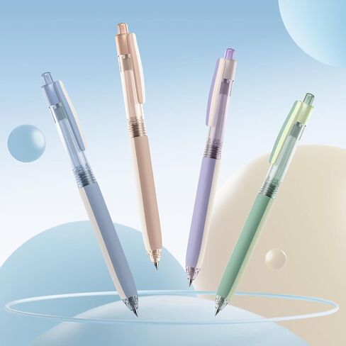 أقلام حبر هلامية قابلة للسحب من WRITECH: حبر أسود 8 قيراط 0.5 مم قلم نقر ذو طرف رفيع للغاية لكتابة يومية سلسة ورسم ملاحظة تدوين الرسم بدون نزيف أو تلطيخ أو تلطخ بألوان مزدوجة بمقبض ثنائي in Kuwait