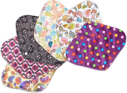 Teamoy 6Pcs 7.9 Inches Sanitary pad, Reusable Washable Cloth Menstrual Pads/Panty Liners with Wet Bag, Super-Absorbent, Soft and Comfortable, Perfect for Light Flow(Small,Jungle) in Saudi Arabia