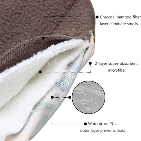 Teamoy 6Pcs 7.9 Inches Sanitary pad, Reusable Washable Cloth Menstrual Pads/Panty Liners with Wet Bag, Super-Absorbent, Soft and Comfortable, Perfect for Light Flow(Small,Jungle) in Saudi Arabia