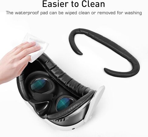 Kuject Desgin توسيع واجهة الوجه لـ Quest 3، وسادة غطاء للوجه تدور الهواء مع وسادة أنف تحجب الضوء وغطاء عدسة، وسادة إسفنجية من البولي يوريثان مقاومة للعرق، ملحقات الواقع الافتراضي لـ Quest 3 in Kuwait