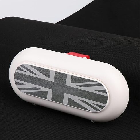 Union Jack for Mini Cooper Universal Multifunction Car Interior Sun Visor Sunglasses Case Storage Bill Clip Eyewear Hard Shell Box Holder Organizer (Black) in Saudi Arabia