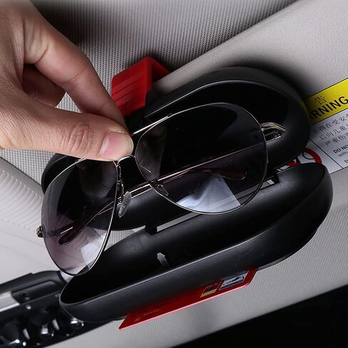 Union Jack for Mini Cooper Universal Multifunction Car Interior Sun Visor Sunglasses Case Storage Bill Clip Eyewear Hard Shell Box Holder Organizer (Black) in Saudi Arabia