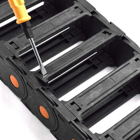 Plastic Drag Chain Cable Carrier Open Type with End Connectors R250 45 x 150mm L1000mm for Electrical CNC Router Machines in Saudi Arabia