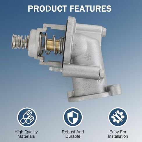 Engine Coolant Thermostat and Housing Assembly Replacement for Cadillac CTS ATS CT5 CT6 2016-2020, Chevy Camaro Colorado 2016-2022, GMC Canyon 2017-2022, Replace 15-81889 in Saudi Arabia