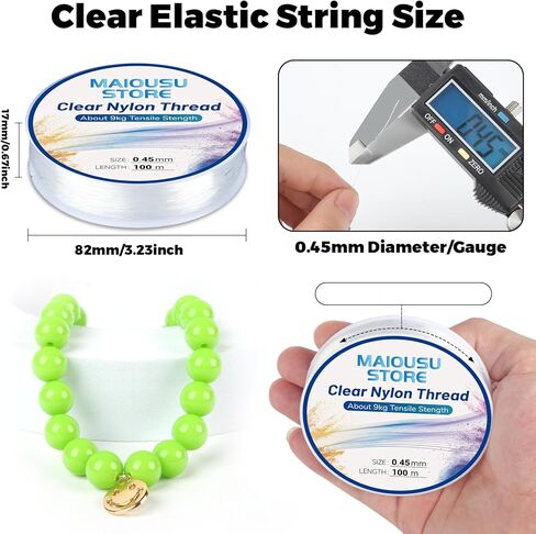 حزمة من 4 أسلاك صيد شفافة 400 متر (0.45 مم × 100 م × 4 بكرة)، مع إبرتين، 1 خط صيد مقص، سلك تعليق شفاف غير مرئي، خيط نايلون قوي لتزيين الحرف البالونية المعلقة in Kuwait