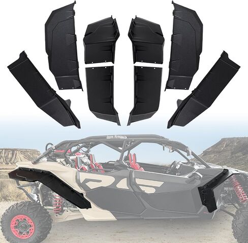 طقم مشاعل أمامية XXL ممتدة تحديث واقيات اللوحات الطينية الأوسع المتوافقة مع Can Am Maverick X3 /Max جميع موديلات 2017-2023 ملحقات التجميع الخارجية (2 قطعة) in Saudi Arabia