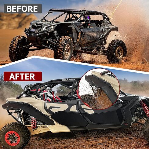 طقم مشاعل أمامية XXL ممتدة تحديث واقيات اللوحات الطينية الأوسع المتوافقة مع Can Am Maverick X3 /Max جميع موديلات 2017-2023 ملحقات التجميع الخارجية (2 قطعة) in Saudi Arabia