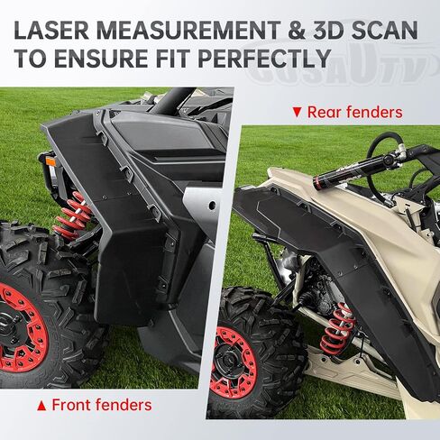 طقم مشاعل أمامية XXL ممتدة تحديث واقيات اللوحات الطينية الأوسع المتوافقة مع Can Am Maverick X3 /Max جميع موديلات 2017-2023 ملحقات التجميع الخارجية (2 قطعة) in Saudi Arabia