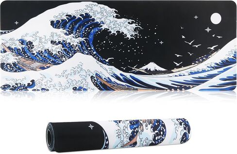 Gaming Mouse Pad Extra Large Computer Keyboard Mouse Mat Desk Pad Soft Smooth Surface and Anti-Slip Rubber Base Soft Cloth XXL Mouse Pad 800 x 300 x 3 MM(SOM003) BK in Saudi Arabia