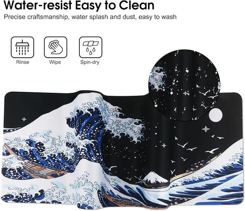 Gaming Mouse Pad Extra Large Computer Keyboard Mouse Mat Desk Pad Soft Smooth Surface and Anti-Slip Rubber Base Soft Cloth XXL Mouse Pad 800 x 300 x 3 MM(SOM003) BK in Saudi Arabia