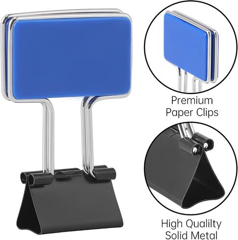 Retangle Medium Paper Clips，Binder Clips, Easy Grip, Assorted Color, Office Supplies，8 Pcs/Set in Saudi Arabia
