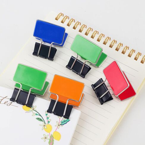 Retangle Medium Paper Clips，Binder Clips, Easy Grip, Assorted Color, Office Supplies，8 Pcs/Set in Saudi Arabia
