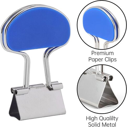 Retangle Medium Paper Clips，Binder Clips, Easy Grip, Assorted Color, Office Supplies，8 Pcs/Set in Saudi Arabia