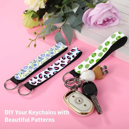 40 Pieces Sublimation Blanks Wristlet Keychain DIY Blank Wrist Lanyard - Heat Press Transfer Neoprene Sublimation Lanyard Blank in Saudi Arabia
