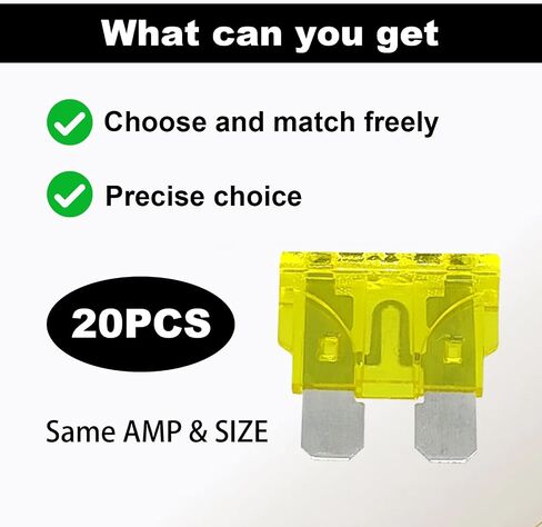20pcs 25A Standard Car Fuses Blade Fuse, 25 AMP Automotive Fuses(ATO/APR/ATS), 32V (12/24V) Blade Fuse, Automotive Fuses for RV, AUTO，Truck, Boat, SUV (25 AMP/32V) in Saudi Arabia