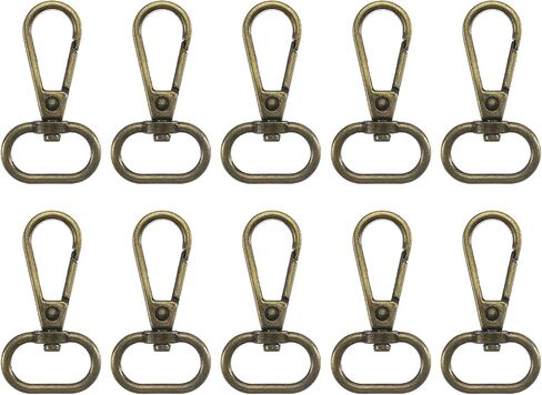 uxcell 10Pcs Swivel Clasps, 2 Inch Oval Ring Lobster Clasp Claw Metal Push Gate Snap Hook for Purse Making Keychain Belt Strap, Black in Saudi Arabia