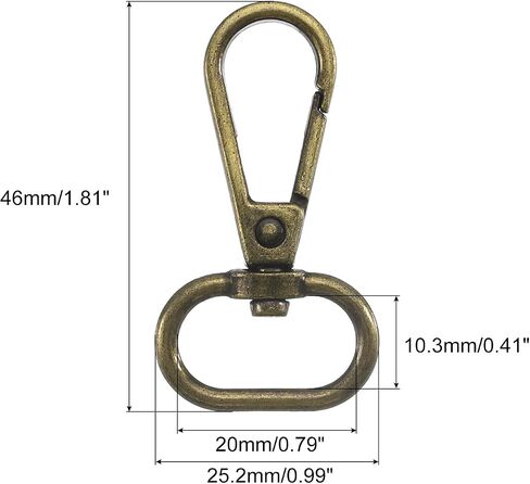 uxcell 10Pcs Swivel Clasps, 2 Inch Oval Ring Lobster Clasp Claw Metal Push Gate Snap Hook for Purse Making Keychain Belt Strap, Black in Saudi Arabia