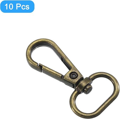 uxcell 10Pcs Swivel Clasps, 2 Inch Oval Ring Lobster Clasp Claw Metal Push Gate Snap Hook for Purse Making Keychain Belt Strap, Black in Saudi Arabia