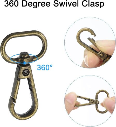 uxcell 10Pcs Swivel Clasps, 2 Inch Oval Ring Lobster Clasp Claw Metal Push Gate Snap Hook for Purse Making Keychain Belt Strap, Black in Saudi Arabia