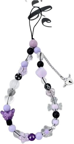 Cell Phone Charms Strap Y2K Purple Cool Phone Chain with Butterfly Phone Lanyard String For Fashion Lover Y2k Phone Charms Decor in Kuwait