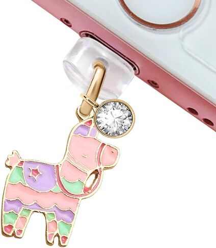 ELISE & FONDA CP189 USB Charging Port Anti Dust Plug Candy Horse Pendant Phone Charm for iPhone 11/ XS MAX/XR/X/8 Plus/7/6S/7/SE iPad iPod in Saudi Arabia