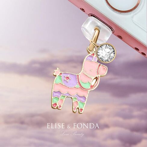 ELISE & FONDA CP189 USB Charging Port Anti Dust Plug Candy Horse Pendant Phone Charm for iPhone 11/ XS MAX/XR/X/8 Plus/7/6S/7/SE iPad iPod in Saudi Arabia