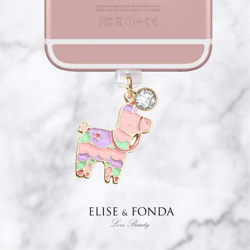 ELISE & FONDA CP189 USB Charging Port Anti Dust Plug Candy Horse Pendant Phone Charm for iPhone 11/ XS MAX/XR/X/8 Plus/7/6S/7/SE iPad iPod in Saudi Arabia