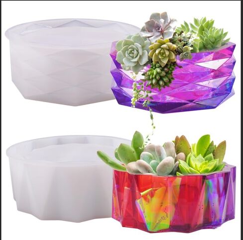 2-PK قوالب أواني الزهور الكبيرة من السيليكون، قوالب زراعة راتنج السيليكون لصناعة الفنون اليدوية in Kuwait