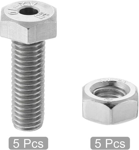 مسامير مجوفة MECCANIXITY M8x25mm مثبتات سداسية خارجية مع صواميل، 304 عبوة من الفولاذ المقاوم للصدأ مكونة من 5 قطع in Kuwait