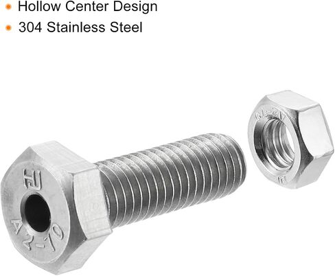 مسامير مجوفة MECCANIXITY M8x25mm مثبتات سداسية خارجية مع صواميل، 304 عبوة من الفولاذ المقاوم للصدأ مكونة من 5 قطع in Kuwait