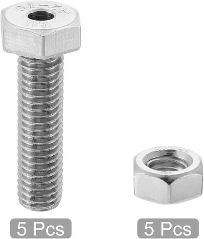 مسامير مجوفة MECCANIXITY M8x25mm مثبتات سداسية خارجية مع صواميل، 304 عبوة من الفولاذ المقاوم للصدأ مكونة من 5 قطع in Kuwait