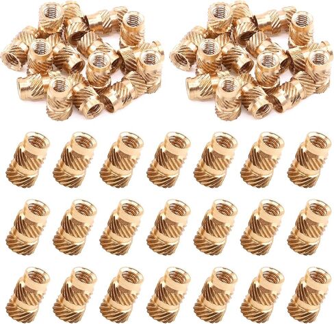 60Pcs M2x3x3.5mm Brass Nuts Embedment Nut Thread Brass Knurled Nuts Threaded Heat Set Insert Nuts Hydraulic Welded Joint Injection Molding for 3D Printing Injection Molding in Saudi Arabia