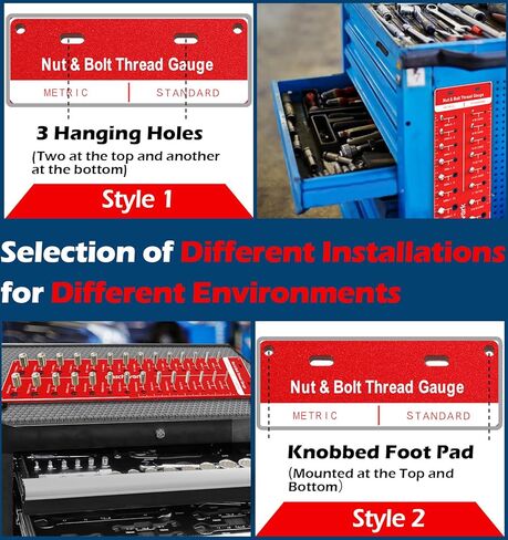 فاحص الخيط، مقياس خيط الصواميل والمسمار، حجم المسمار ومقياس الخيط مع 14 مقياسًا قياسيًا و14 متريًا، مقياس معرف المسمار والصمولة للتعليق in Kuwait