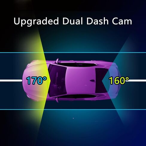 Dash Cam Front and Rear, 4K 1080p Dash Camera, Built-in Wi-Fi, Dual Channel Car Camera with Night Vision, G-Sensor, Loop Recording, WDR, 1.29" IPS Screen, 24H Parking Mode in Saudi Arabia