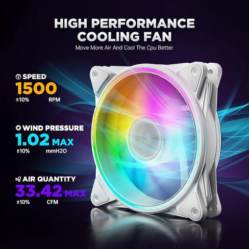 Asiahorse 120mm RGB Fans with Fan Hub and Remote, 24 Independently LEDs Four Lighting Loops PC Case Fans, Motherboard SYNC and PWM Control, Eclipse GF Fan 5Pack (Black) in Kuwait