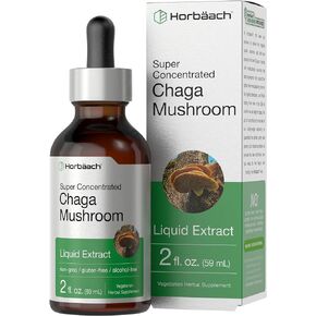 Chaga Mushroom Liquid Extract | 2 Fl Oz | Vegetarian Tincture | Alcohol Free | Non-GMO, Gluten Free | by Horbaach