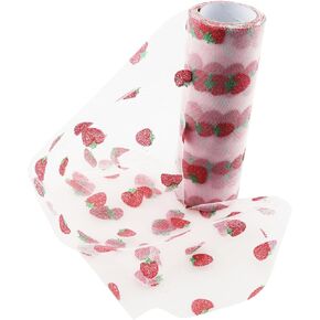 Shiny Strawberry Tulle Rolls 15cm for DIY Crafts, Wedding, Baby Shower, Birthday Party Decoration