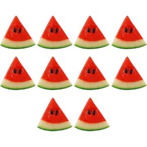 10pcs Simulation Mini Watermelon Slices Artificial Fruit Lifelike Decorative Fruits for Kitchen Home Decor