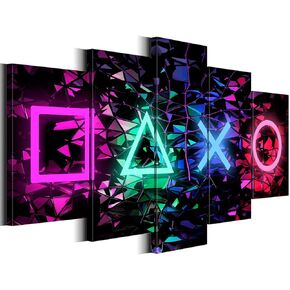 Biufo Gamer Symbol Canvas Wall Art Paintings Gaming Wall Decor Print Picture Artwork for Kids Boys Game Room Playroom Bedroom Decor (Small)