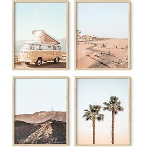 HAUS AND HUES Beach Wall Art Prints - Set of 4 Ocean Beach Decor, Nautical Themed Beach Wall Decor and Decorations for Home Beach Art Prints, Coastal Grandmother Decor, UNFRAMED (Blue, 8 x 10)
