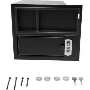 Center Console Safe Gun Safe Box Set with 4-Digit Combo Lock & 2 Keys Compatible with 2014-2021 Toyota Tundra 5.7L V8 Replace# 00016-34174