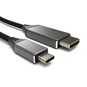 كابل USB C إلى HDMI بطول 10 أقدام، و4K USB Type-C إلى HDMI كابل مضفر من النايلون للمكتب المنزلي